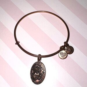 Alex and Ani "Because I Love You Mom" expandable wire bangle Rafaelian Rose gold